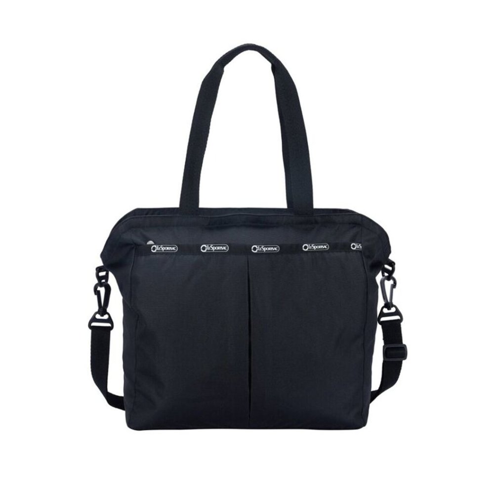 LeSportsac Nylon Top Handle Tote Bag Black Core Crossbody Denim Pique Handbag NW - Picture 3 of 7